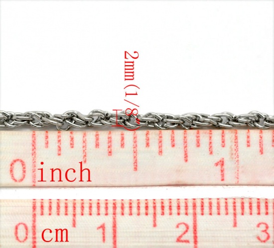 Immagine di Lega di Ferro Intrecciante Fiscale Tono Argento 2x1.5mm, 10M