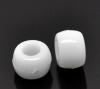 Bild von ABS Plastik Spacer Zwischenperlen Perlen Trommel Weiß ca. 9mm x 6mm, Loch:ca. 4mm, 500 Stück