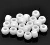 Picture of Plastic Spacer Beads Drum White About 9mm x 6mm, Hole: Approx 4mm, 500 PCs
