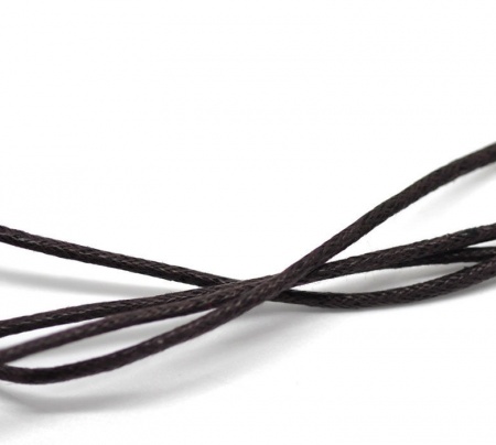 Waxed cord for jewelry making, full spool, black, thickness 1.5mm, 90m