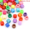 Picture of Acrylic Pony Beads Barrel At Random Mixed About 8mm x 6mm, Hole: Approx 3.8mm, 1000 PCs