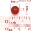 Image de Perle Bubblegum en Résine Balle Couleur au Hasard 8mm - 7.5mm Dia., Taille de Trou: 1.6mm, 200 Pcs