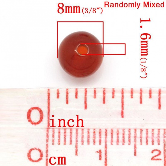 Picture of Resin Bubblegum Beads Ball At Random Mixed About 7.5mm Dia. - 8mm Dia., Hole: Approx 1.6mm, 200 PCs