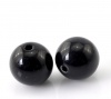 アクリルビーズ ボール 黒 つやだし 約 10mm直径、穴：約 1.8mm、200 個 の画像