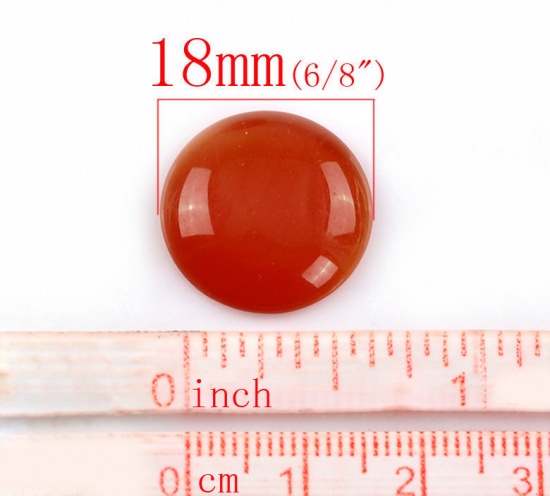 Immagine di （Grado B）Sintetico Opale Occhi di Gatto Cabochon per Abbellimento Tondo Colore Misto Nulla Disegno 18.0mm Dia, 30 Pz