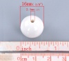 Picture of Acrylic Bubblegum Beads Ball White Polished About 16mm Dia, Hole: Approx 2.4mm, 50 PCs