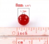 Image de Perle Bubblegum en Acrylique Opaque Balle Rouge Brillant 8mm Dia, Taille de Trou: 1.5mm, 300 PCs