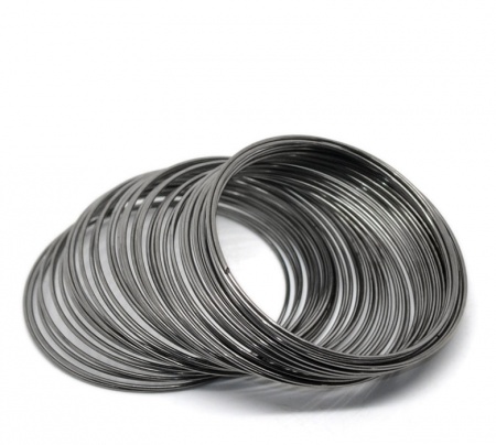 Memory Beading Wire Gunmetal 55mm Dia,100 Loops