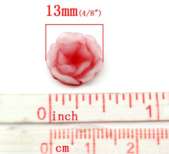 Immagine di Resina Cabochon per Abbellimento Fiore Colore Misto Nulla Disegno 13.0mm x 13.0mm, 100 Pz