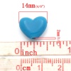Picture of Acrylic Opaque Bubblegum Beads Heart At Random Mixed Polished About 14mm x 11mm, Hole: Approx 2mm, 100 PCs