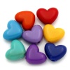 Picture of Acrylic Opaque Bubblegum Beads Heart At Random Mixed Polished About 14mm x 11mm, Hole: Approx 2mm, 100 PCs