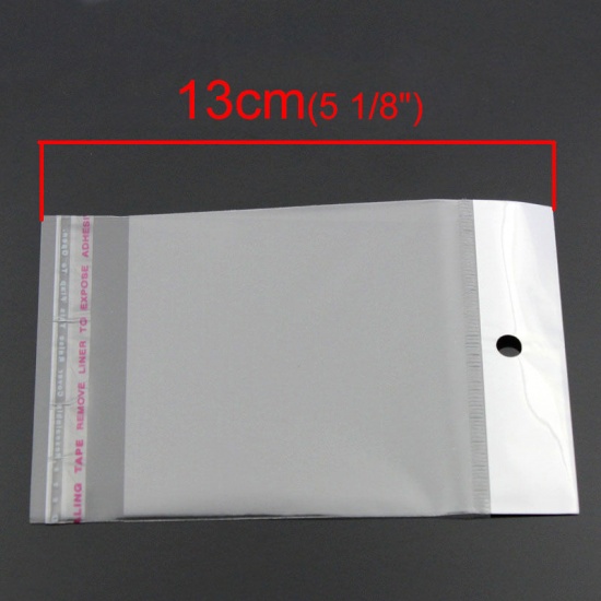 プラスチック製 接着ポリ袋 長方形 透明 (使用可能なスペース：9x7cm) 13cm x 7cm、 100 個 の画像