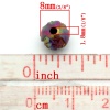 Image de Perle Bubblegum en Acrylique Rond Couleur au Hasard Couleur AB Fleur Gravé 8mm Dia, Taille de Trou: 1.8mm, 200PCs