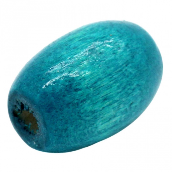 Picture of Wood Spacer Beads Oval Blue 12x8mm,Hole:Approx 2.5mm,300PCs