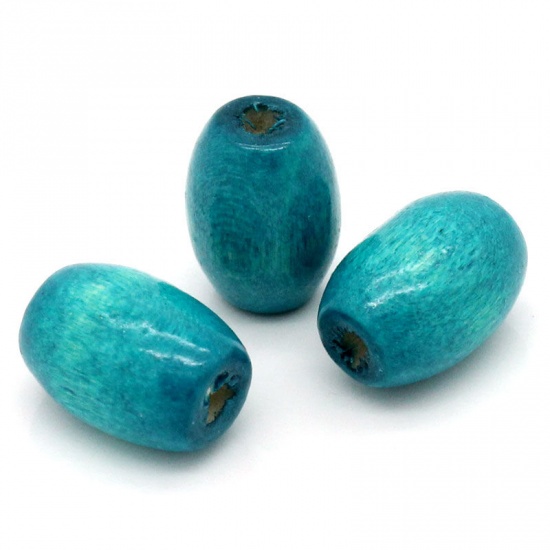 Picture of Wood Spacer Beads Oval Blue 12x8mm,Hole:Approx 2.5mm,300PCs