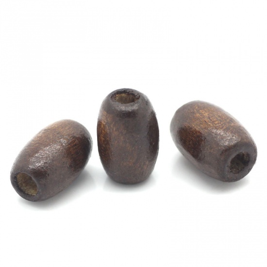 Picture of Wood Spacer Beads Oval Coffee 12x8mm,Hole:Approx 3mm,300PCs