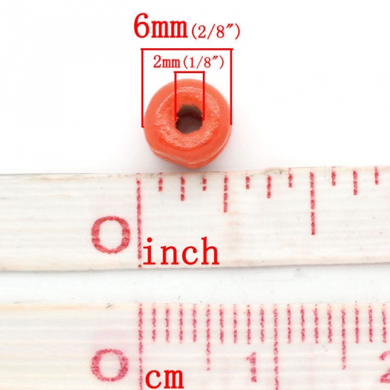 Picture of Wood Spacer Beads Dumbbell At Random Mixed About 6mm x 6mm, Hole: Approx 2mm, 1000 PCs