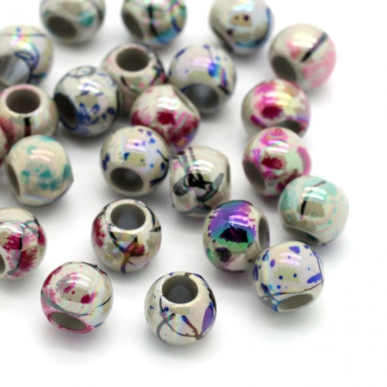 Picture of Acrylic Drawbench Bubblegum Beads Round At Random Mixed AB Color About 8mm Dia, Hole: Approx 4mm, 500 PCs