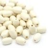 Immagine di Legno Separatori Perline Ovale Bianco Nulla Disegno Circa 12mm x 8mm, Foro: Circa 3mm, 300 Pz