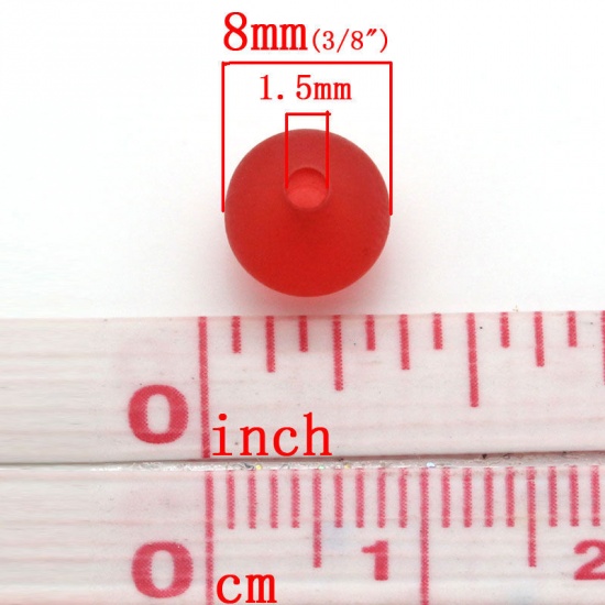 Picture of Frosted Acrylic Bubblegum Beads Ball At Random Mixed About 8mm Dia, Hole: Approx 1.5mm, 300 PCs