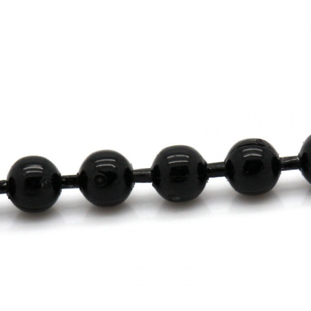 Iron Based Alloy Ball Chain Findings Black 2mm( 1/8") Dia, 10 M