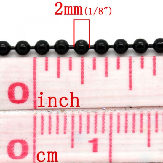 Picture of Iron Based Alloy Ball Chain Findings Black 2mm( 1/8") Dia, 10 M