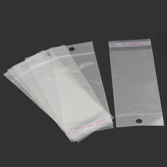 プラスチック製 接着ポリ袋 長方形 透明 (使用可能なスペース：12.2x6cm) 16cm x 6cm、 200 PCs の画像