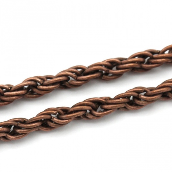 Picture of Iron Based Alloy Braiding Chain Findings Antique Copper 3x3mm( 1/8"x1/8"), 10 M