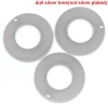 Picture of 304 Stainless Steel Blank Stamping Tags Pendants Circle Ring Silver Tone Roller Burnishing 30mm Dia., 10 PCs