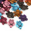 Picture of Ocean Jewelry Acrylic Bubblegum Beads Tortoise Animal At Random Mixed About 18mm x 15mm, Hole: Approx 1.8mm, 100 PCs