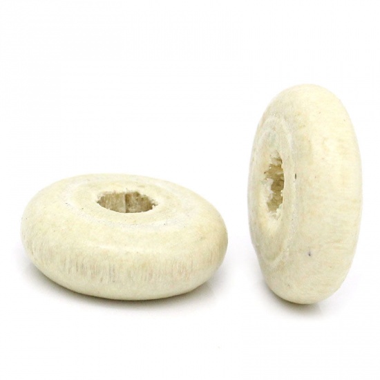 Picture of Wood Spacer Beads Round Natural About 11mm - 10mm Dia., Hole: Approx 3.2mm, 500 PCs