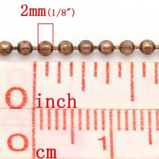 Immagine di Lega di Ferro Catena a Pallini Ossido di Rame 2mm x 2mm Dia, 10M