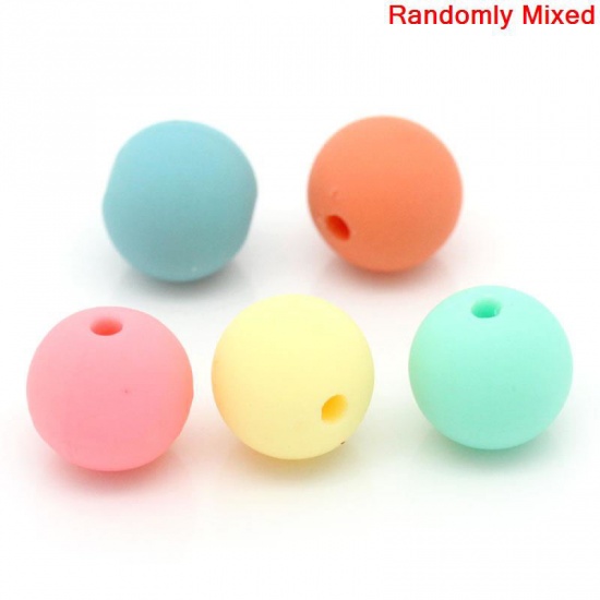 Picture of Pastel Acrylic Bubblegum Beads Round At Random Mixed About 9mm x 10mm, Hole: Approx 1.8mm, 100 PCs