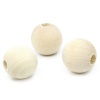 Picture of Wood Spacer Beads Round Natural 35mm Dia,Hole:Approx 10mm,5PCs