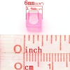 Immagine di Acrilato Separatori Perline Cubo Rosa A Random Lettera Disegno Circa 6mm x 6mm, Foro: Circa 3.4mm, 1000 Pz