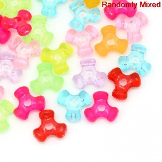 Picture of Transparent Acrylic Bubblegum Beads Triangle At Random Mixed About 10mm x 9mm, Hole: Approx 2mm, 1000 PCs