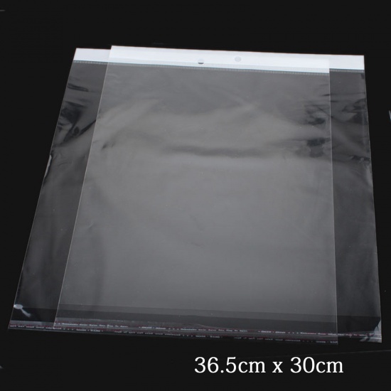 Immagine di ABS Buste Bustine Plastica Confezioni Chiusura Adesiva Rettangolo Trasparente (Spazio Utilizzabile 31.5cm x 30cm) 36.5cm x 30cm, 20 Pz