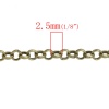 Picture of Iron Based Alloy Rolo Chain Findings Antique Bronze 2.5mm(1/8") Dia, 10 M