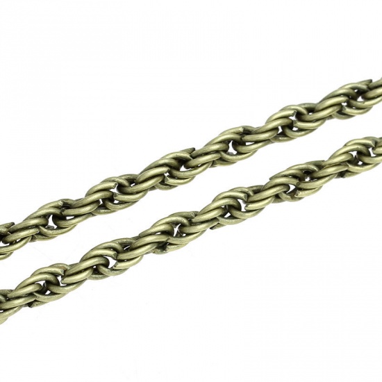 Bild von Eisen(Legierung) Zopfkette Kette Antik Bronze 6.5x4.5mm , 3M