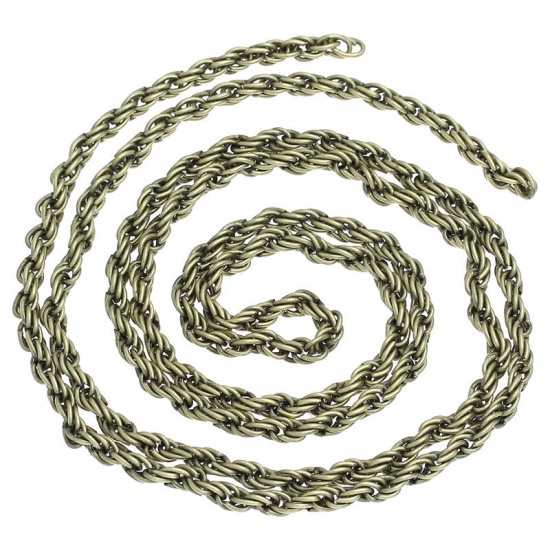 Bild von Eisen(Legierung) Zopfkette Kette Antik Bronze 6.5x4.5mm , 3M