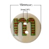 Picture of Wood Sewing Buttons Scrapbooking Round 2 Holes At Random Mixed Alphabet/Letter " A-Z " Pattern 15mm( 5/8") Dia, 200 PCs