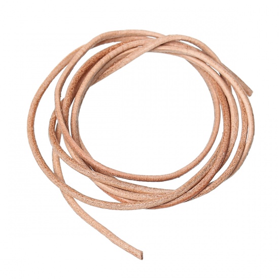 Picture of Real leather Jewelry Cord Khaki No Hole 1.5mm x 1.5mm,10M Length