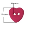 Изображение Шитье Пуговицы  из Смолы Сердце Случайно С двумя отверстиями 12мм x 12мм, 100 ШТ