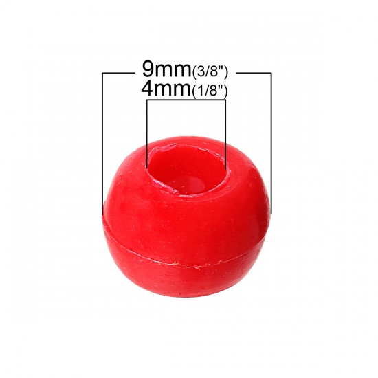 Picture of Plastic Pony Beads Barrel At Random Mixed About 9mm Dia, Hole: Approx 4mm, 500 PCs