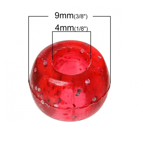 Picture of Plastic Pony Beads Barrel At Random Mixed About 9mm x6mm, Hole: Approx 4mm, 500 PCs