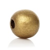 ウッド スペーサ ビーズ 円形 ゴールデン 約 10mm直径、 穴：約 3.5mm、 500 個 の画像
