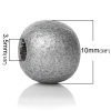 Picture of Wood Spacer Beads Round Silvery About 10mm Dia, Hole: Approx 3.5mm, 500 PCs