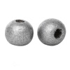 Bild von Holz Perlen Rund Silbrig 10mm D., Loch: 3.5mm, 500 Stück