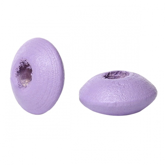 Picture of Wood Spacer Beads Rondelle Abacus Purple About 10mm Dia, Hole: Approx 3mm, 500 PCs