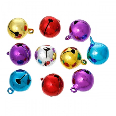 Messing Charm Anhänger Weihnachten Ornament Jingling Schelle Mix 21mm x 16mm, 30 Stücke